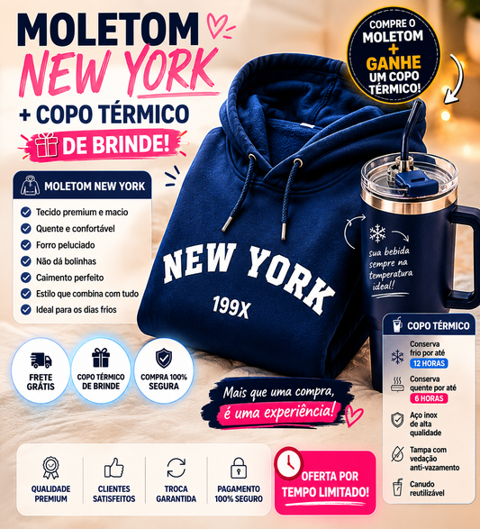 Moletom New York [Leve Copo Térmico de Brinde]